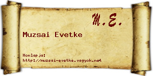 Muzsai Evetke névjegykártya